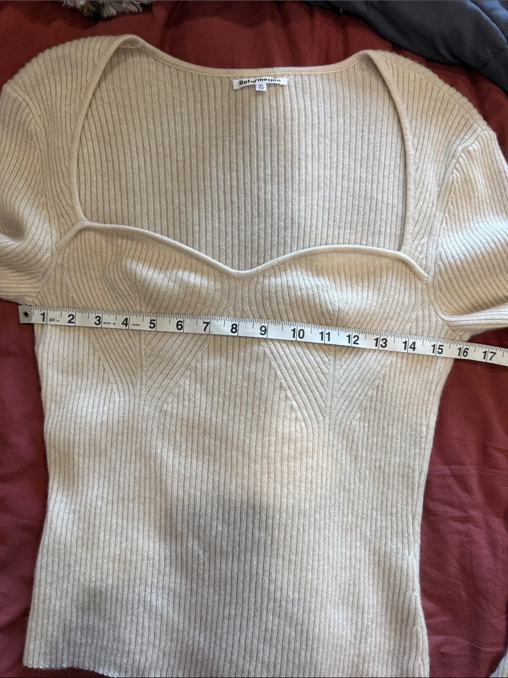 Reformation 100% Cashmere Soft Ribbed Sweater Top
